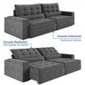 Sofá Retrátil Reclinável 4 Lugares 280cm Porta Copos e USB Embaúba Extra CabeCasa MadeiraOriginals - 8