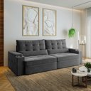 Ver imagem 1 de Sofá Retrátil Reclinável 4 Lugares 280cm Porta Copos e USB Embaúba Extra CabeCasa MadeiraOriginals