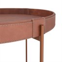 Ver imagem 2 de Mesa de Centro Redonda Couro Sintético 70x70x39 Decor Patrimar Marrom