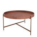 Ver imagem 1 de Mesa de Centro Redonda Couro Sintético 70x70x39 Decor Patrimar Marrom