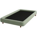 Ver imagem 1 de Cama Solteiro Pés Madeira 105cm Emma Bouclé Verde Claro - Nexta Casa
