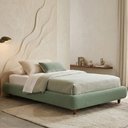 Ver imagem 2 de Cama Solteiro Pés Madeira 105cm Emma Bouclé Verde Claro - Nexta Casa