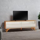 Ver mais imagens de Rack Viena (Áustria) 180 cm 2 Gavetas com LED Off White/Naturalle Mavaular