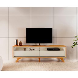 Rack Aústria para Tv 70'' 2,20 Cm Naturalle / Off White - 2