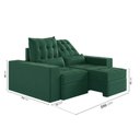 Ver imagem 3 de Sofá Retrátil e Reclinável 3 Lugares 200cm Embaúba Extra CabeCasa MadeiraOriginals Verde Diamante
