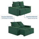Ver imagem 5 de Sofá Retrátil e Reclinável 3 Lugares 200cm Embaúba Extra CabeCasa MadeiraOriginals Verde Diamante