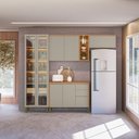 Ver imagem 1 de Cozinha Modulada Allure Linea Brasil 4 Peças A01m3 Jequitiba/gris Fosco