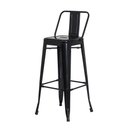 Ver imagem 6 de Kit 4 Banquetas C/Encosto Preto Brilhante Industrial Aço