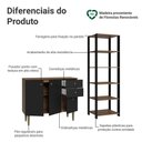 Ver imagem 4 de Kit Cozinha Balcão Gabinete 3 Portas 2 Gavetas e Armário Cozinha Despensa 5 Prateleiras Preto/