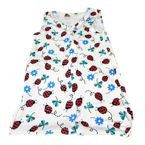 Saco Dormir Menina Forro Impermeável Joaninha Algodão Zíper