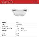 Ver mais imagens de Bowl Saladeira de Vidro 1,25L Transparente 7x20x20cm Servir Cozinha Mesa Salada