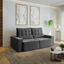 Ver imagem 2 de Sofá Retrátil e Reclinável 3 Lugares 220cm Embaúba Extra CabeCasa MadeiraOriginals Cinza Diamante