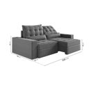Ver imagem 3 de Sofá Retrátil e Reclinável 3 Lugares 220cm Embaúba Extra CabeCasa MadeiraOriginals Cinza Diamante