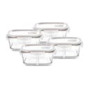 Ver imagem 1 de Kit 4 Potes de Vidro Borossilicato Herméticos com Tampa e Divisória 520ml Dynasty