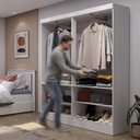 Ver imagem 3 de Armário Multiuso 4 Portas WL16 5 Nichos Lavanderia - Branco