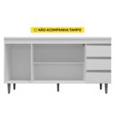 Ver imagem 5 de Balcão Gabinete Andréia de Pia 160cm Sem Tampo 3 Portas Branco - Desk Design