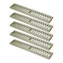 Ver imagem 1 de Kit 5 Ralo Grelha Linear com Caixilho Alumínio Bege 10x50cm