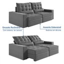 Ver imagem 5 de Sofá Retrátil e Reclinável 3 Lugares 230cm Embaúba Extra CabeCasa MadeiraOriginals