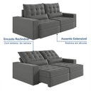 Ver imagem 5 de Sofá Retrátil e Reclinável 3 Lugares 230cm Embaúba Extra CabeCasa MadeiraOriginals