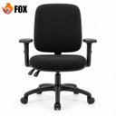 Ver imagem 1 de Cadeira Secretária Fox Giratória Braço Regulável Tecido F199 Preta