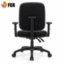 Ver imagem 3 de Cadeira Secretária Fox Giratória Braço Regulável Tecido F199 Preta