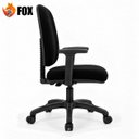 Ver imagem 7 de Cadeira Secretária Fox Giratória Braço Regulável Tecido F199 Preta