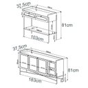 Ver imagem 3 de Conjunto Aparador E Buffet Palhinha 28936x28935 Linha Oslo Hanover Artesano