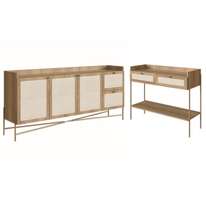 Conjunto Aparador E Buffet Palhinha 28936x28935 Linha Oslo Hanover Artesano - 1