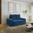 Ver imagem 2 de Sofá Retrátil e Reclinável 3 Lugares 180cm Embaúba Extra CabeCasa MadeiraOriginals Azul Diamante