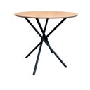 Ver imagem 5 de Mesa Redonda 90 cm Sala Jantar Tampo MDF Freijo Pés Preto Pequena Cozinha Apartamento Industrial
