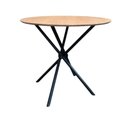 Ver imagem 4 de Mesa Redonda 90 cm Sala Jantar Tampo MDF Freijo Pés Preto Pequena Cozinha Apartamento Industrial