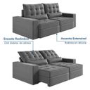 Ver imagem 5 de Sofá Retrátil e Reclinável 4 Lugares 250cm Embaúba Extra CabeCasa MadeiraOriginals Cinza Diamante