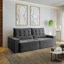 Ver imagem 1 de Sofá Retrátil e Reclinável 4 Lugares 250cm Embaúba Extra CabeCasa MadeiraOriginals Cinza Diamante