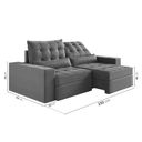 Ver imagem 3 de Sofá Retrátil e Reclinável 4 Lugares 250cm Embaúba Extra CabeCasa MadeiraOriginals Cinza Diamante