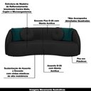 Ver imagem 3 de Sofá Decorativo 288cm com Almofadas Redondas Clarke PU Preto - Gran Belo