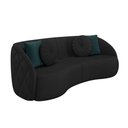 Ver imagem 1 de Sofá Decorativo 288cm com Almofadas Redondas Clarke PU Preto - Gran Belo