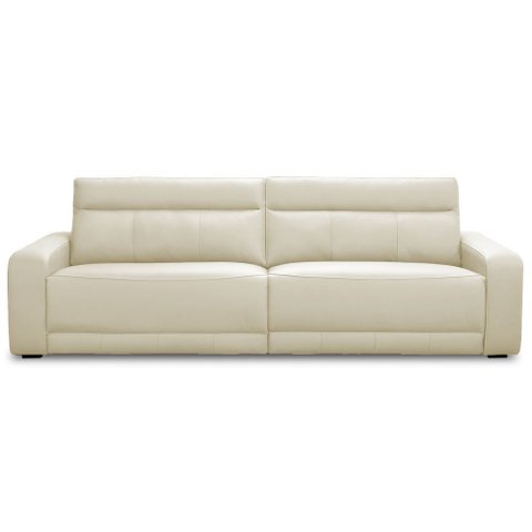Sofá 3 Lugares Rettrátil Reclinável Elétrico 224cm Mazi L06 Couro Off White - Lyam Decor