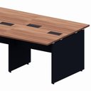 Ver imagem 3 de Mesa Escritório Estação 8 Lugares 4,80 M Pé Painel Nog Pr F5 Cor:nogal com Preto