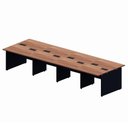 Ver imagem 2 de Mesa Escritório Estação 8 Lugares 4,80 M Pé Painel Nog Pr F5 Cor:nogal com Preto