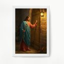 Ver imagem 1 de Quadro Decorativo Jesus Batendo A porta 24x18cm - com Vidro:madeira Preta