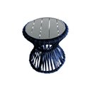 Ver imagem 1 de Mesa de Centro Sol em Corda Náutica e Base em Alumínio Cinza 70cm Azul Marinho