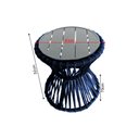 Ver imagem 2 de Mesa de Centro Sol em Corda Náutica e Base em Alumínio Cinza 70cm Azul Marinho