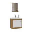 Ver imagem 1 de Conjunto para Banheiro Cairo 50cm com Gabinete Cuba e Espelheira C00D52507 Branco/Marrom - Ozini Mó