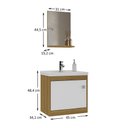 Ver imagem 3 de Conjunto para Banheiro Cairo 50cm com Gabinete Cuba e Espelheira C00D52507 Branco/Marrom - Ozini Mó