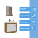 Ver imagem 4 de Conjunto para Banheiro Cairo 50cm com Gabinete Cuba e Espelheira C00D52507 Branco/Marrom - Ozini Mó