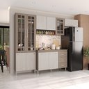 Ver imagem 1 de Armário de Cozinha Modulada Compacta Fidelitá Paris 4 Peças 260cm 11 Portas 3 Gavetas com Tampo