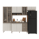 Ver imagem 2 de Armário de Cozinha Modulada Compacta Fidelitá Paris 4 Peças 260cm 11 Portas 3 Gavetas com Tampo