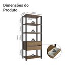 Ver imagem 4 de Guarda-roupa Closet Modulado Valencia 2 Gavetas 4 Prateleiras 70cm Madesa