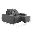 Ver imagem 3 de Sofá Retrátil e Reclinável 3 Lugares 180cm Embaúba Extra CabeCasa MadeiraOriginals Cinza Diamante