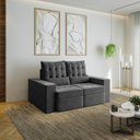 Ver imagem 2 de Sofá Retrátil e Reclinável 3 Lugares 180cm Embaúba Extra CabeCasa MadeiraOriginals Cinza Diamante